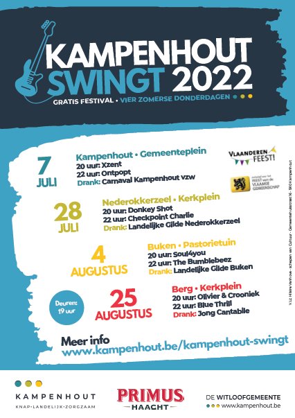 Affiche Kampenhout Swingt - 25 augustus in Berg